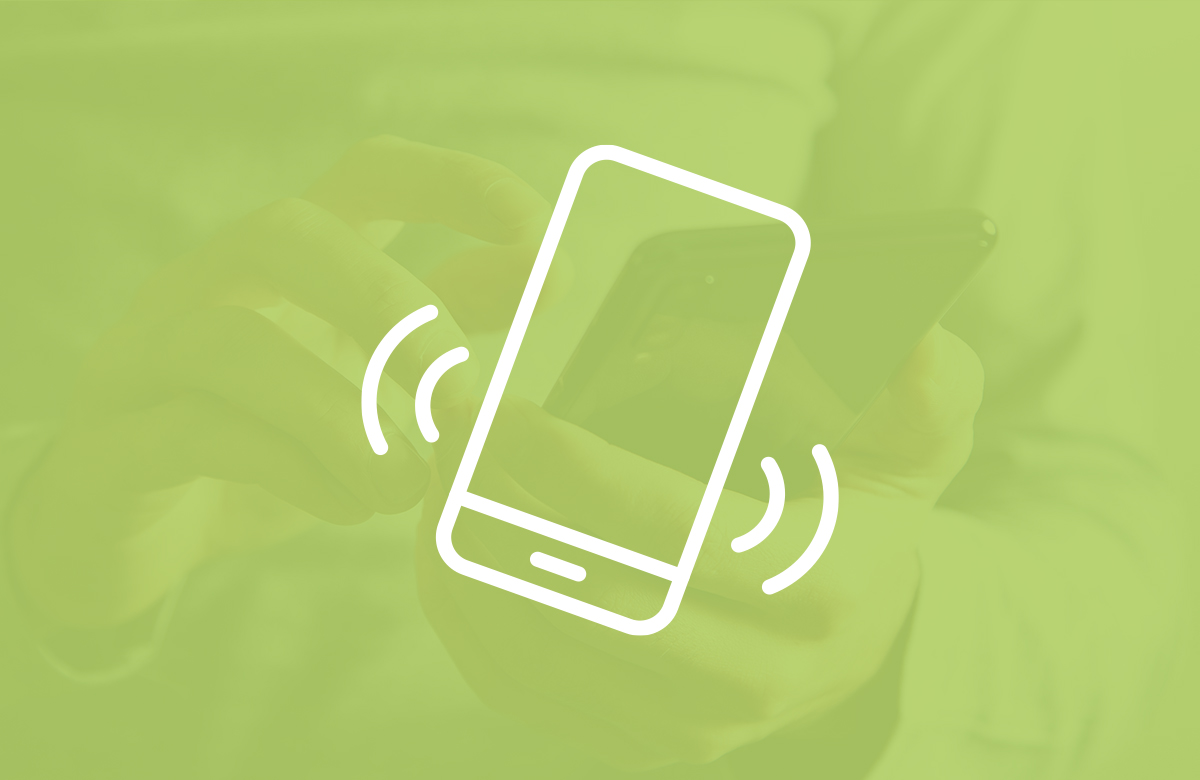Ikona telefonu komórkowego na półprzezroczystym zielonym tle