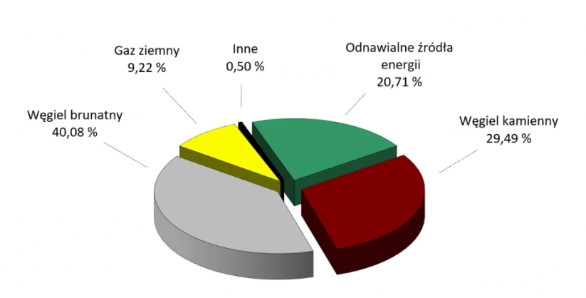Struktura paliw zużytych do wytworzenia energii elektrycznej sprzedawanej przez PGE Obrót S.A. w 2024 roku